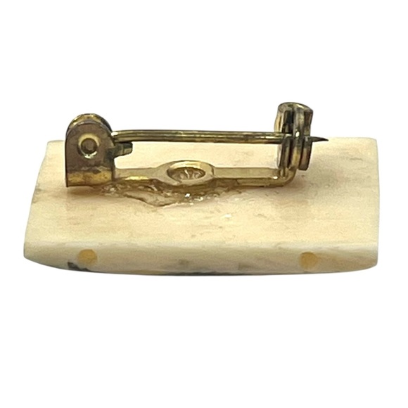 Vintage Hand Painted Bone Brooch Camel Indian Ethnic Desert Art Estate Pin India - Picture 2 of 5